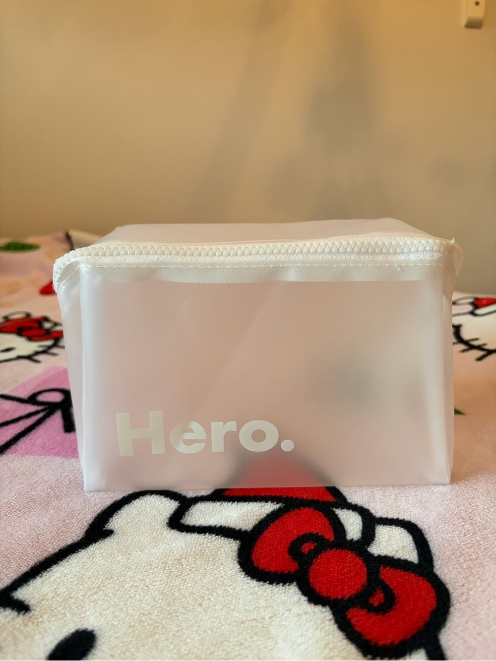 Hero Cosmetics clear zippered boxed pouch for travel